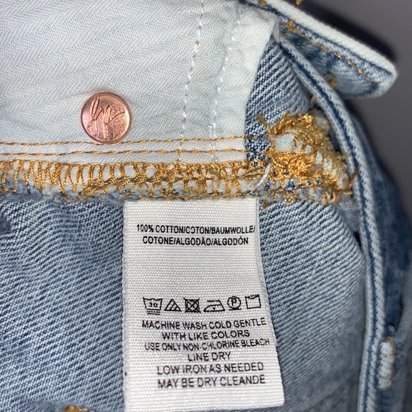 FREE PEOPLE Patch Contrast Denim Short Mini Skirt - Picture 15 of 15